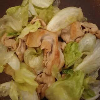 豚肉とレタスの塩バター炒め(^^)